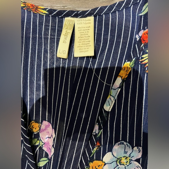 Womens Japna striped with florals long duster Sz L - Picture 13 of 14